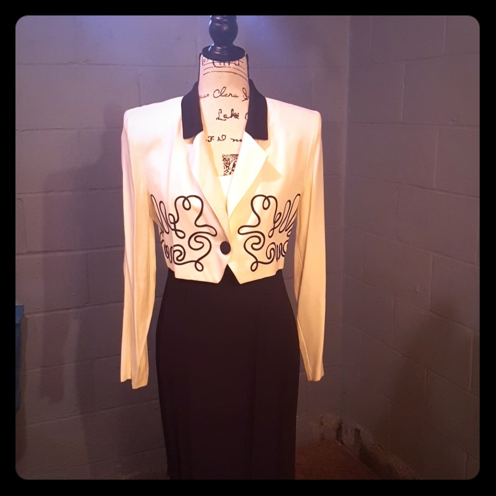 Classy long dress, with short jacket.